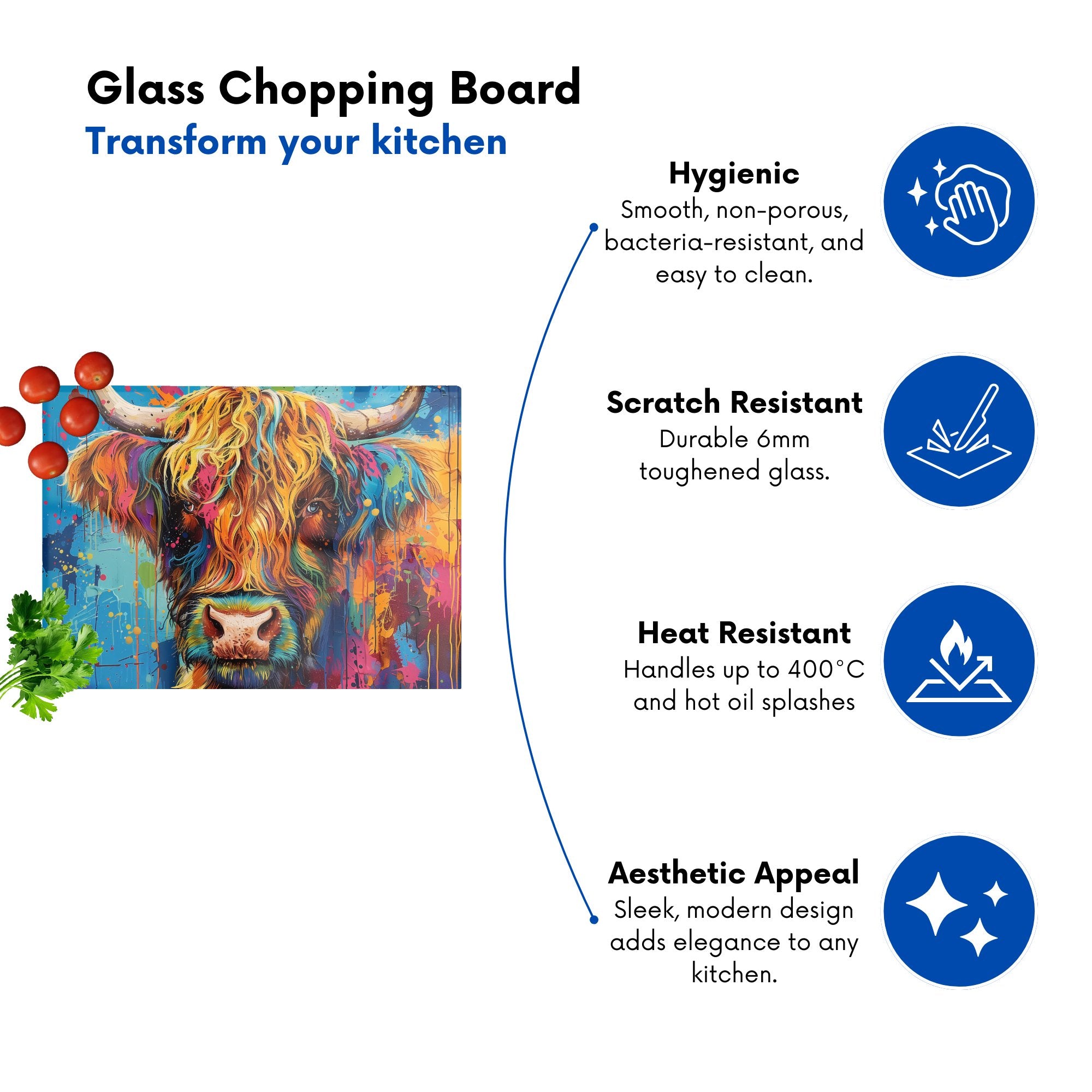 Splashart Highland Cow Chopping Board