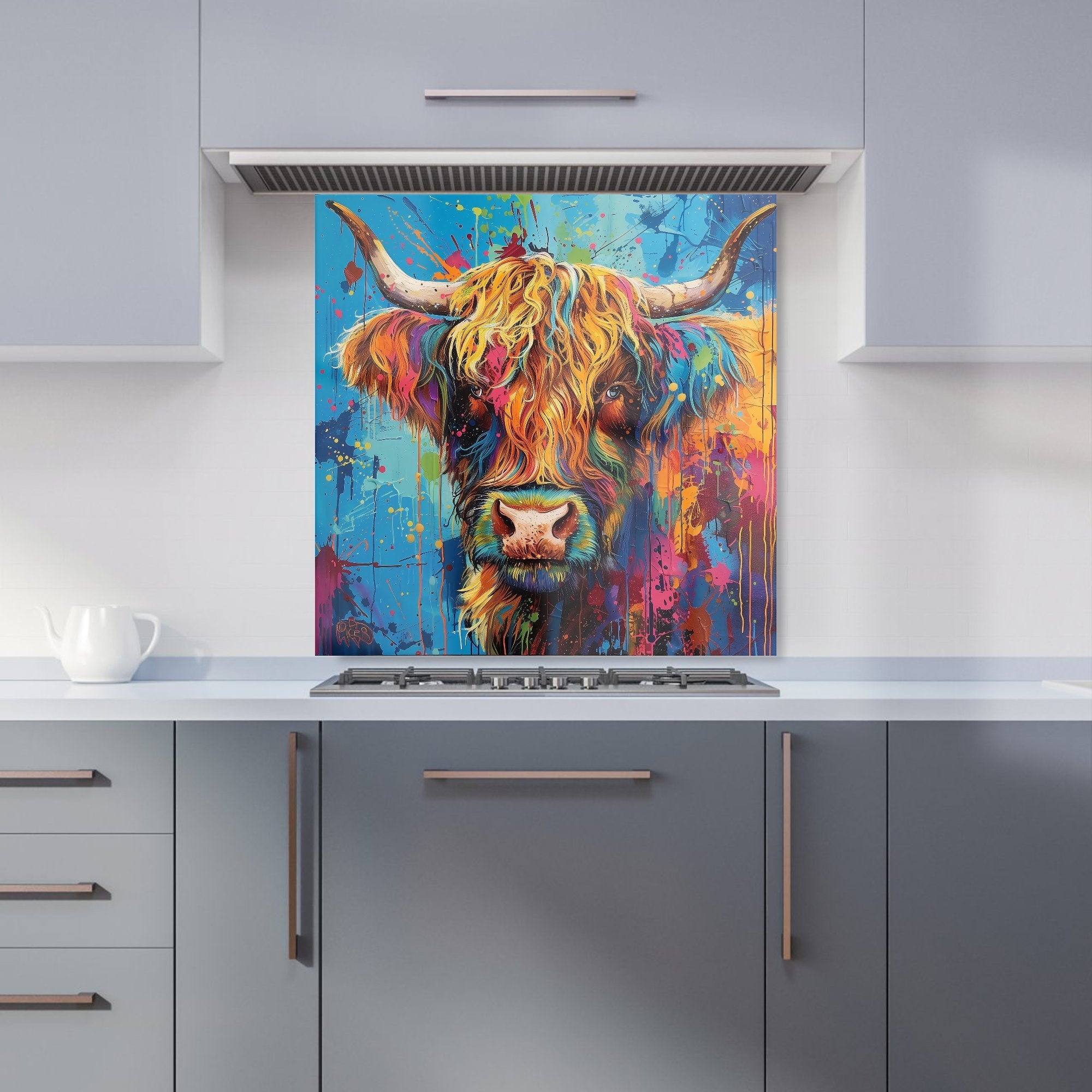 Splashart Highland Cow Kitchen Splashback