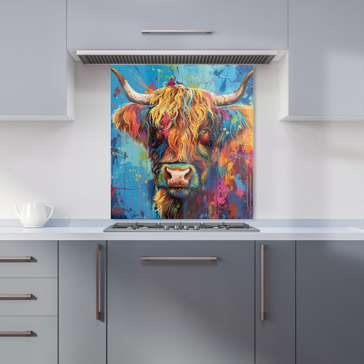 Splashart Highland Cow Kitchen Splashback