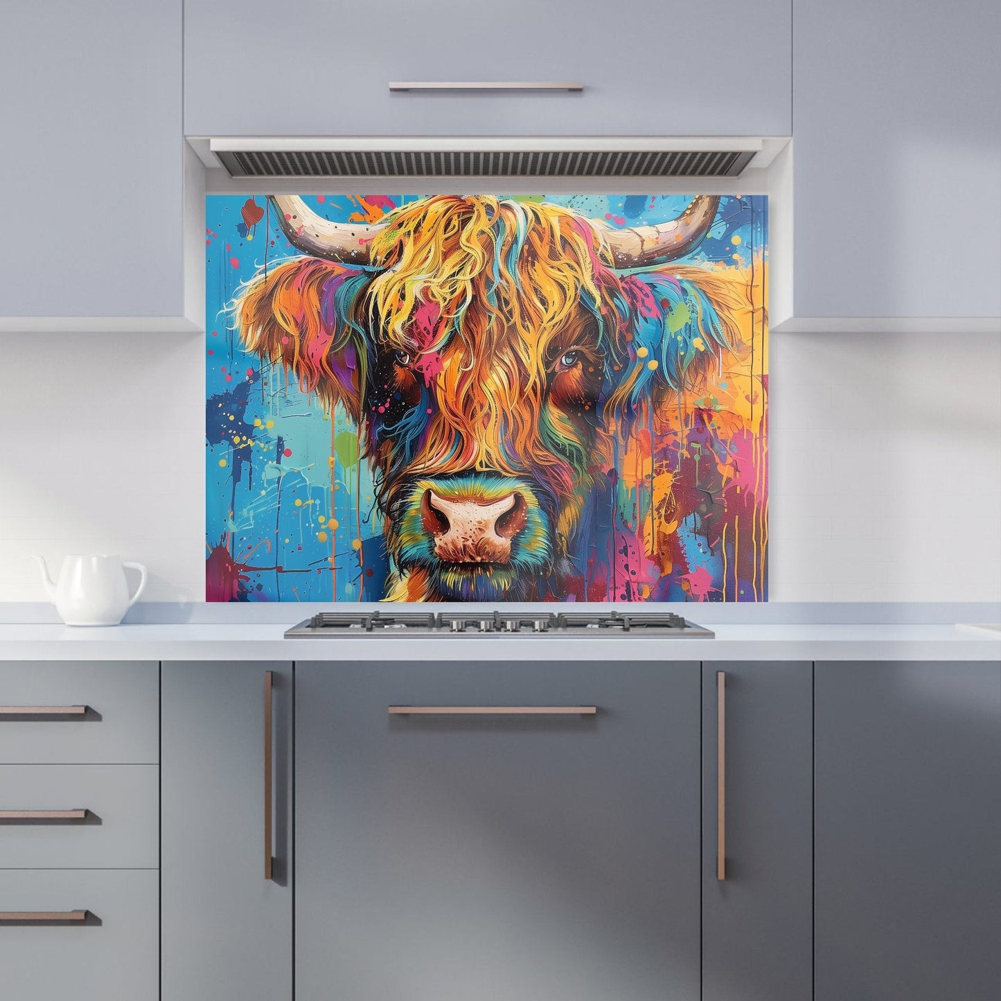 Splashart Highland Cow Kitchen Splashback