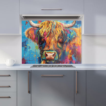 Splashart Highland Cow Kitchen Splashback