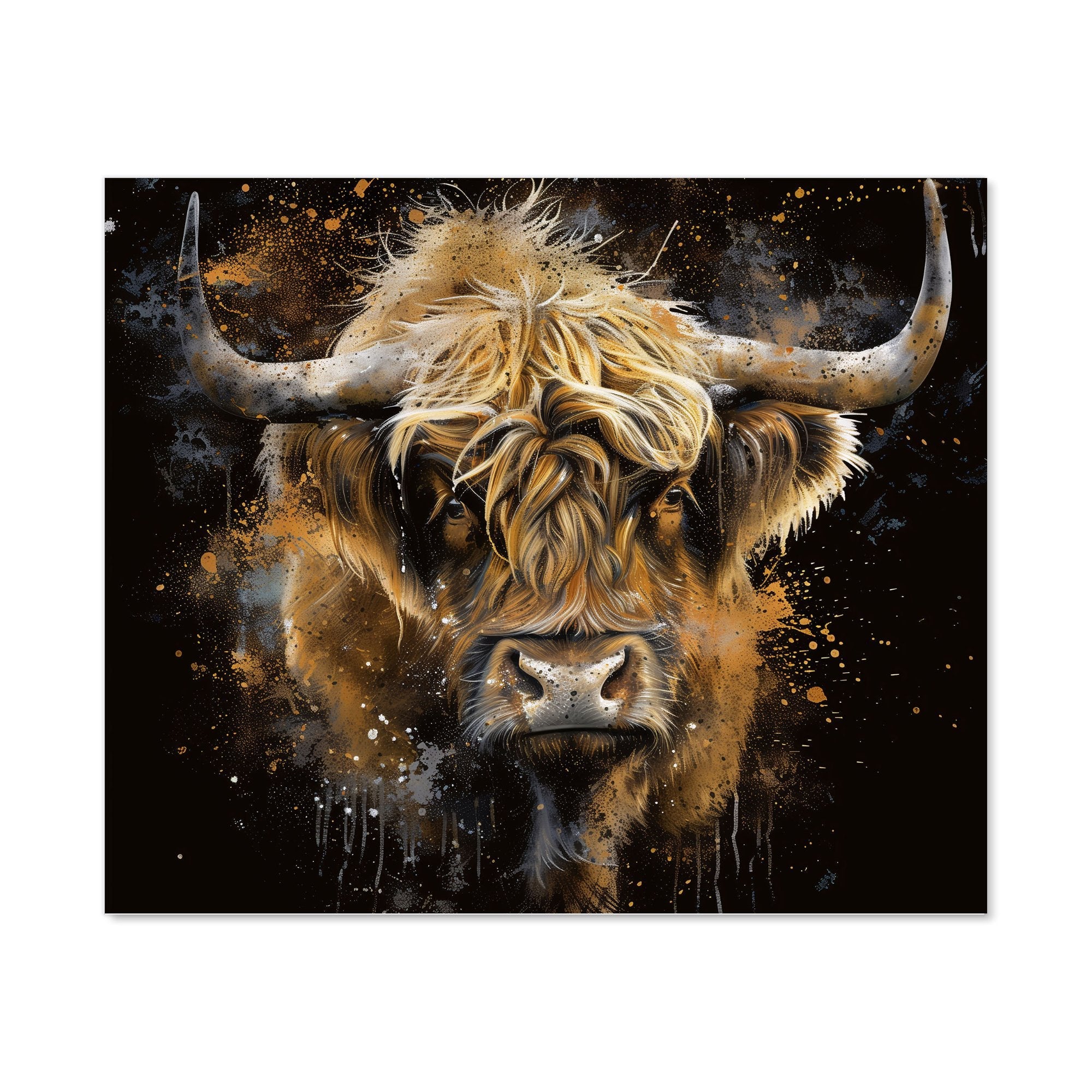 Bronze Splashart Highland Cow Kitchen Splashback