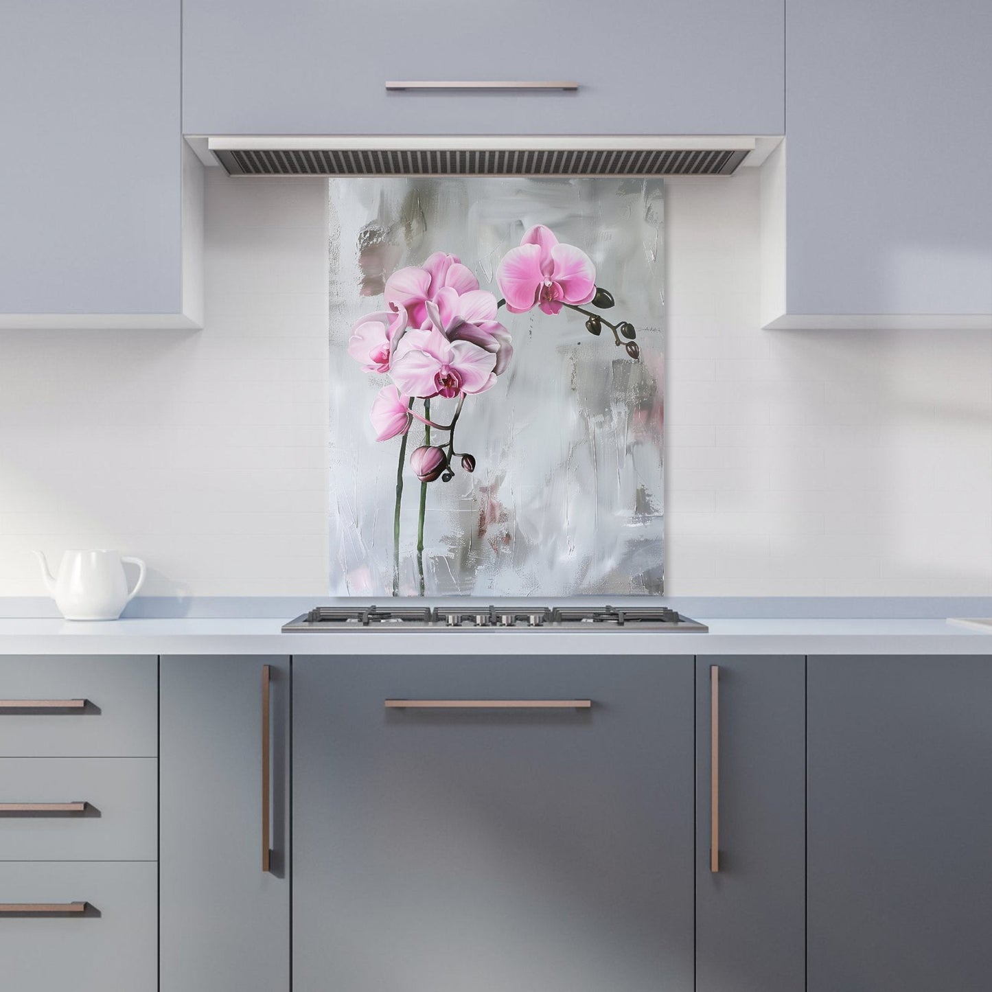 Pink Orchids Kitchen Splashback