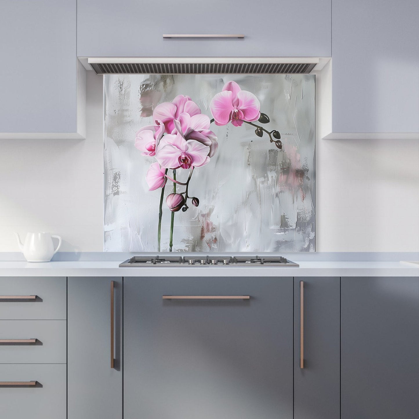 Pink Orchids Kitchen Splashback