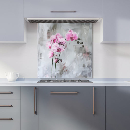 Pink Orchids Kitchen Splashback