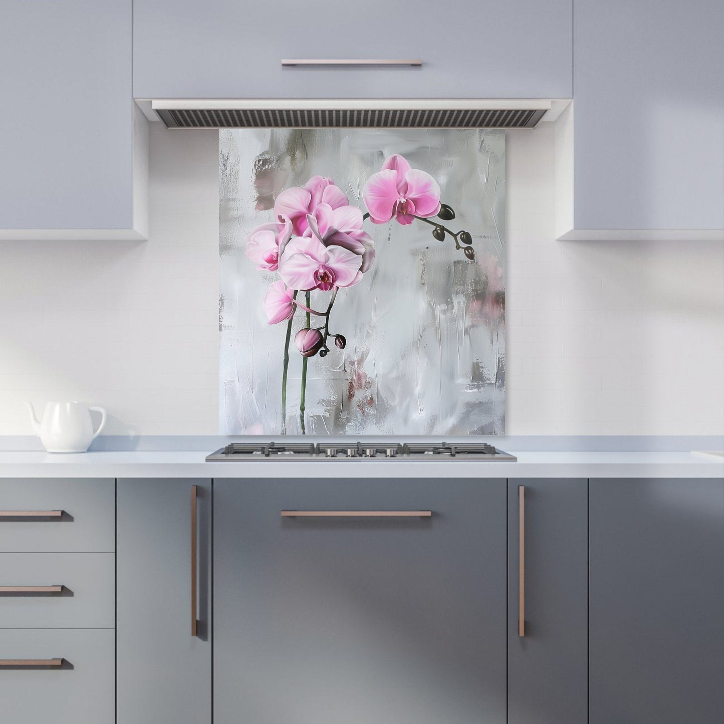 Pink Orchids Kitchen Splashback