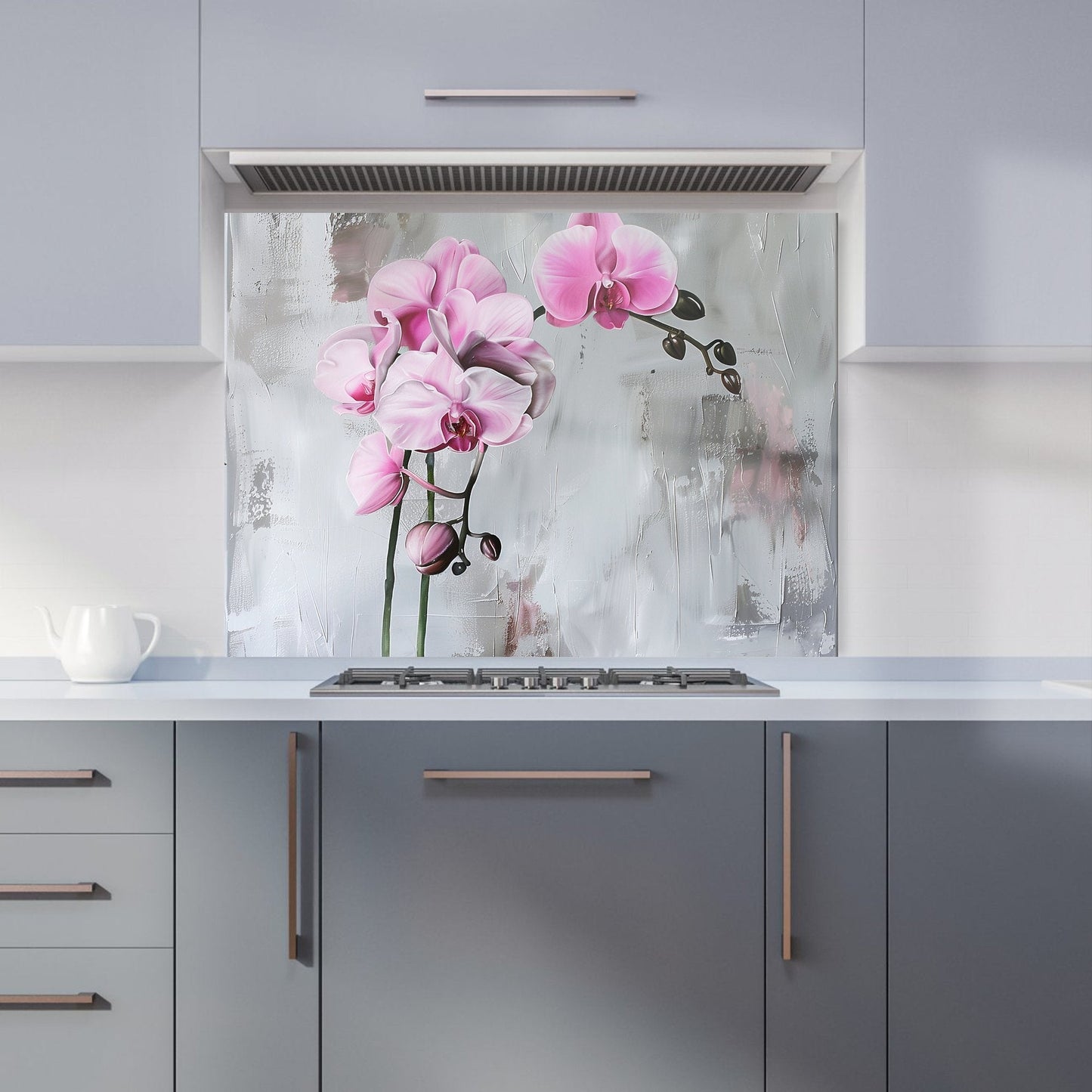 Pink Orchids Kitchen Splashback