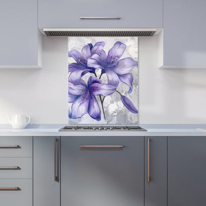 Purple Lilies Kitchen Splashback