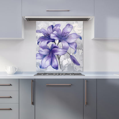 Purple Lilies Kitchen Splashback