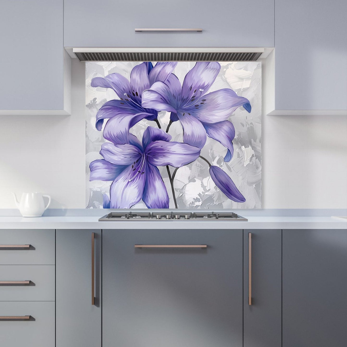 Purple Lilies Kitchen Splashback