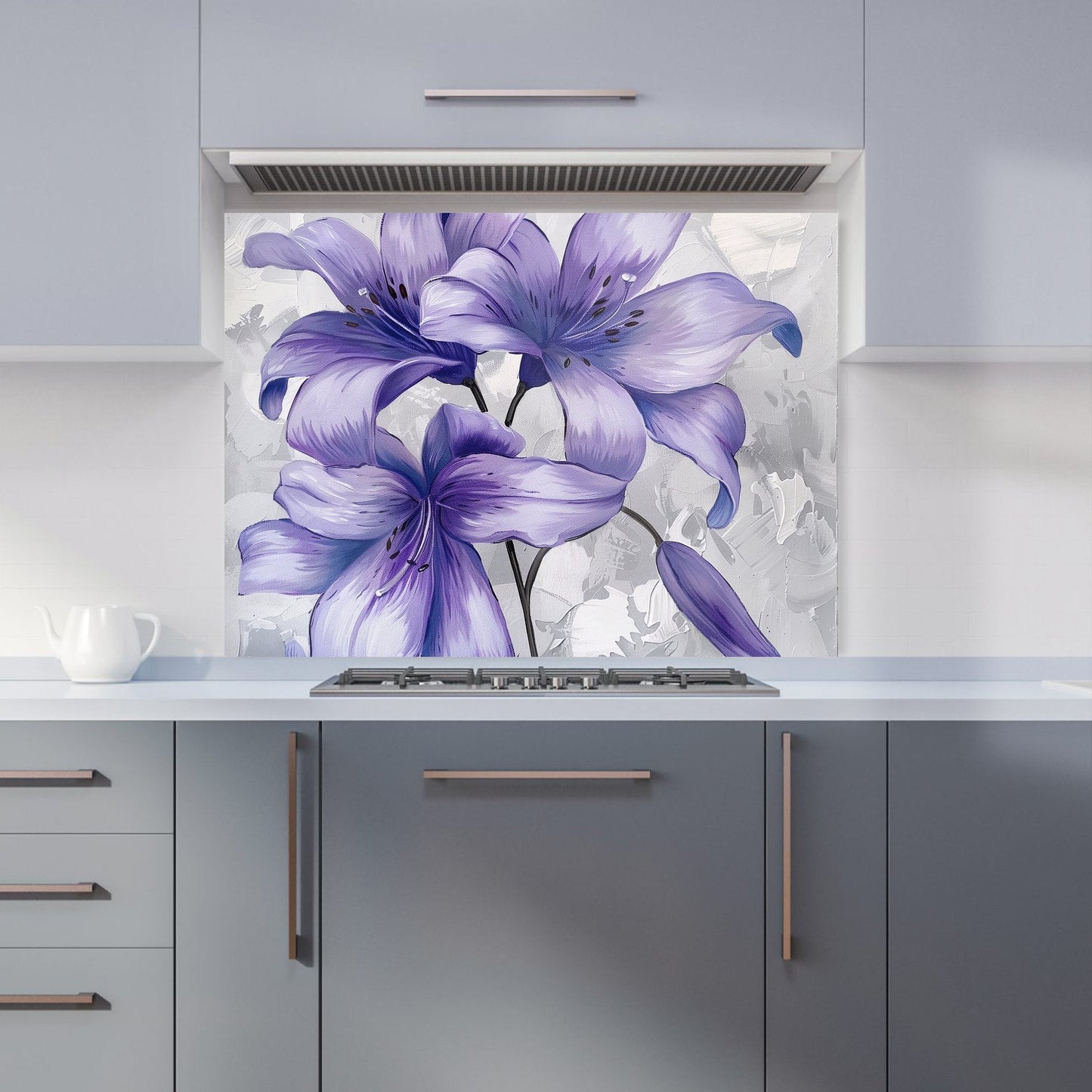 Purple Lilies Kitchen Splashback