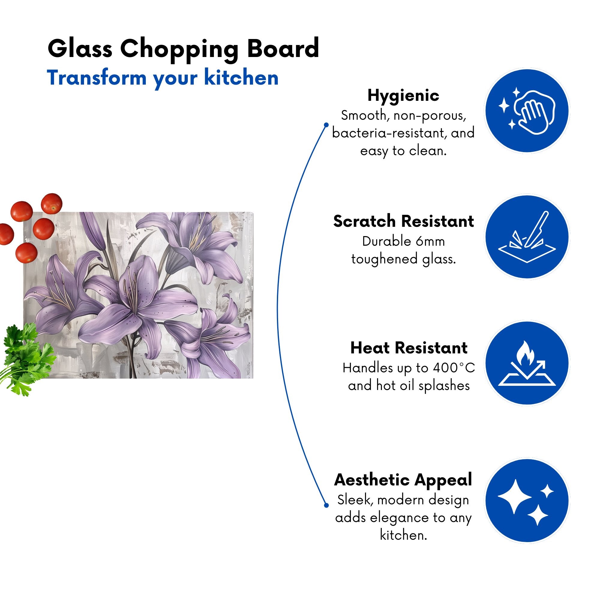 Purple Lilies In Bloom Chopping Board
