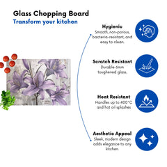 Purple Lilies In Bloom Chopping Board
