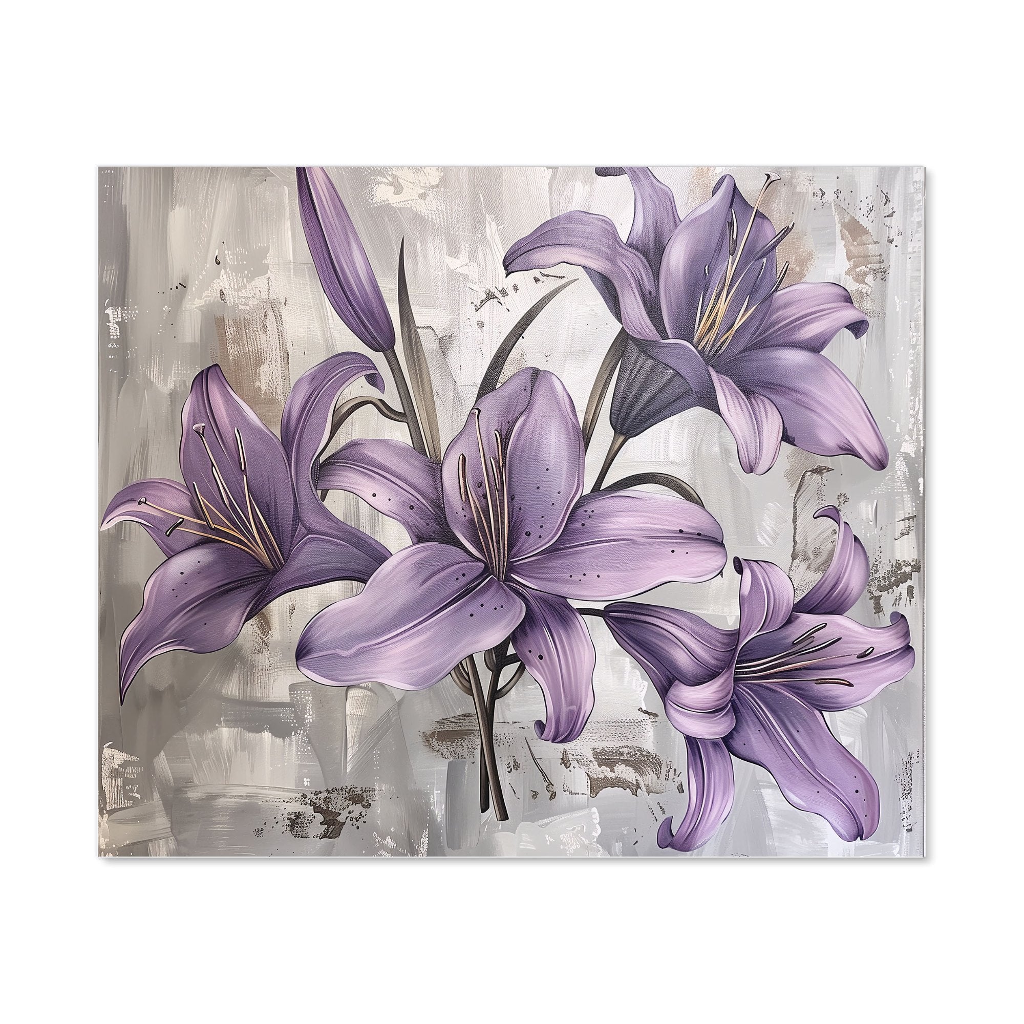 Purple Lilies In Bloom Kitchen Splashback