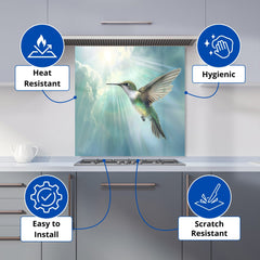 Hummingbird In A Beautiful Sky Kitchen Splashback