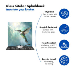 Hummingbird In A Beautiful Sky Kitchen Splashback