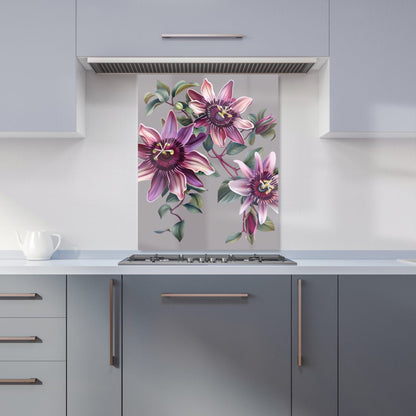 Purple Passion Flowers Kitchen Splashback