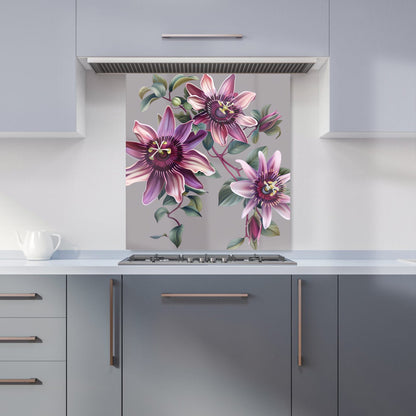 Purple Passion Flowers Kitchen Splashback