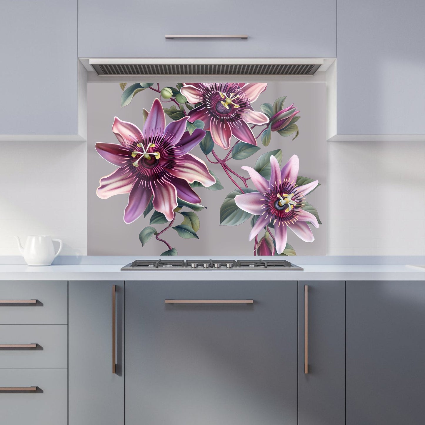 Purple Passion Flowers Kitchen Splashback