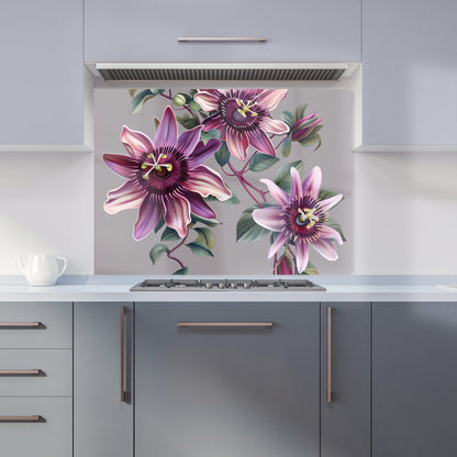 Purple Passion Flowers Kitchen Splashback