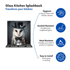 Owl In A Top Hat Kitchen Splashback