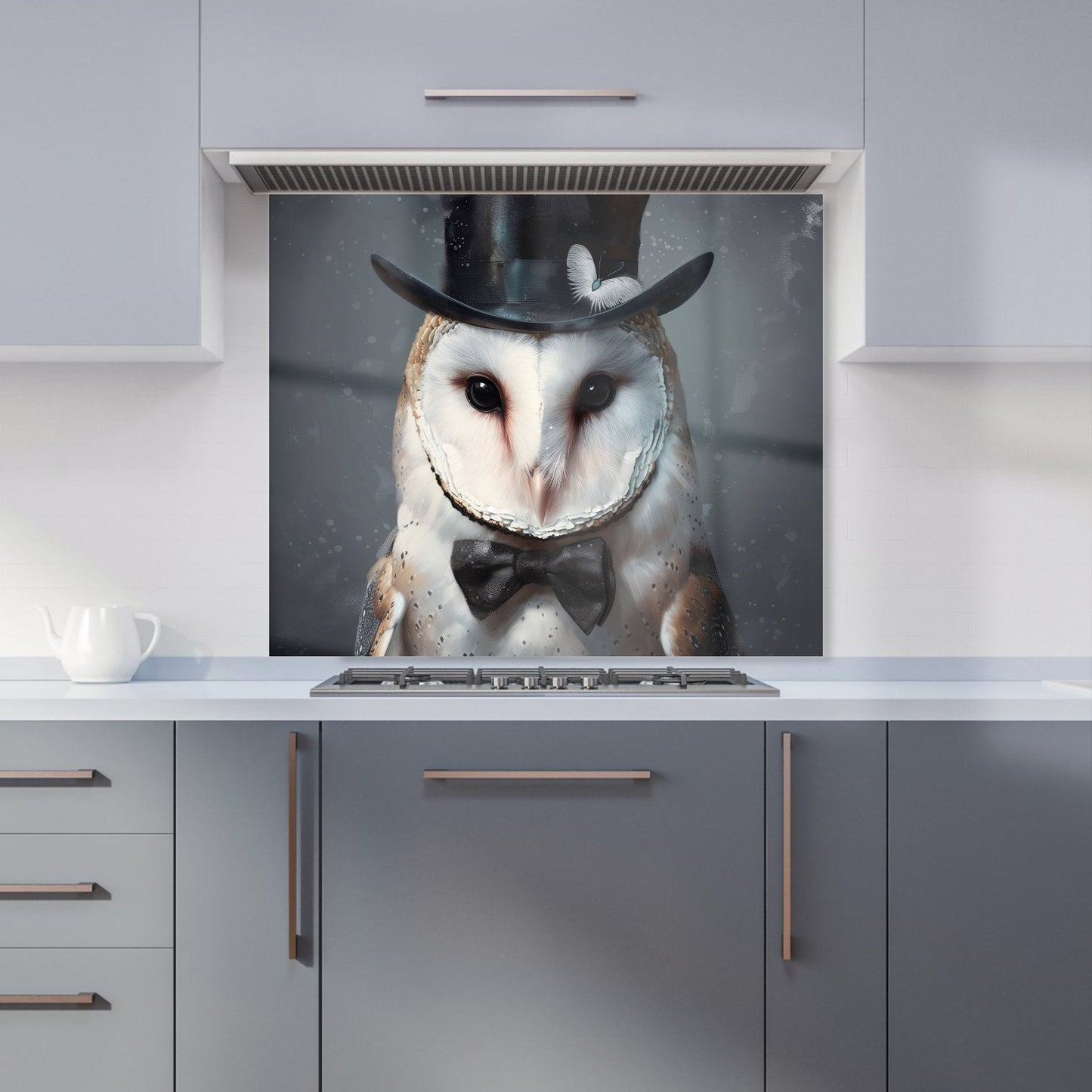 Owl In A Top Hat Kitchen Splashback