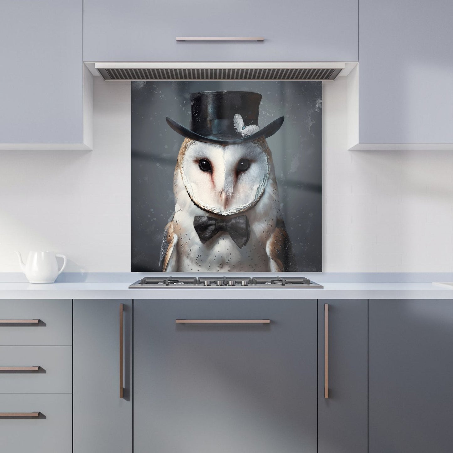 Owl In A Top Hat Kitchen Splashback