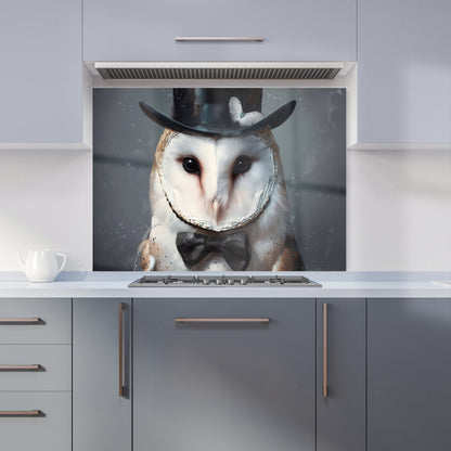 Owl In A Top Hat Kitchen Splashback