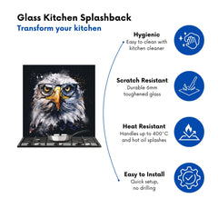Eagle In Glasses Splashart Kitchen Splashback