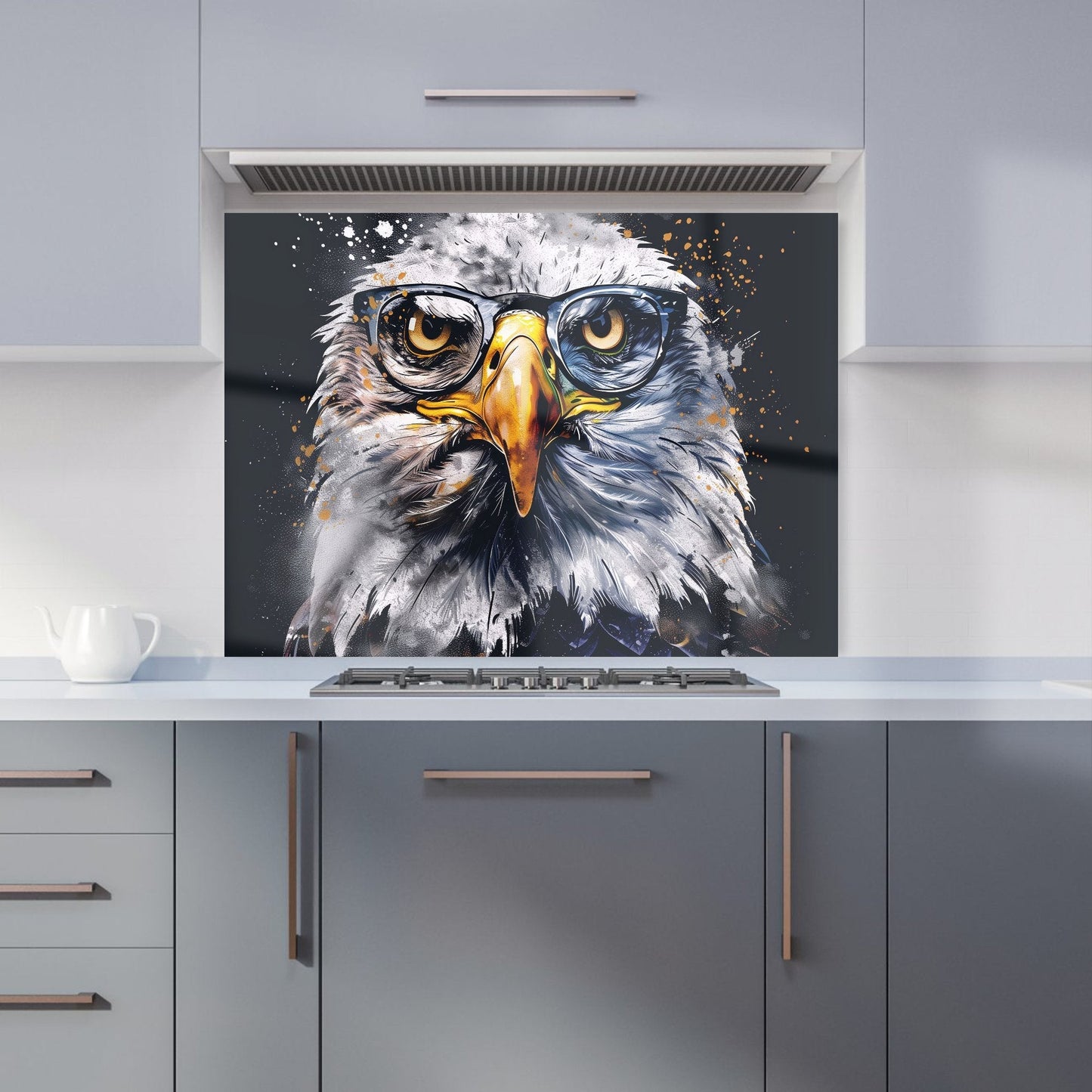 Eagle In Glasses Splashart Kitchen Splashback