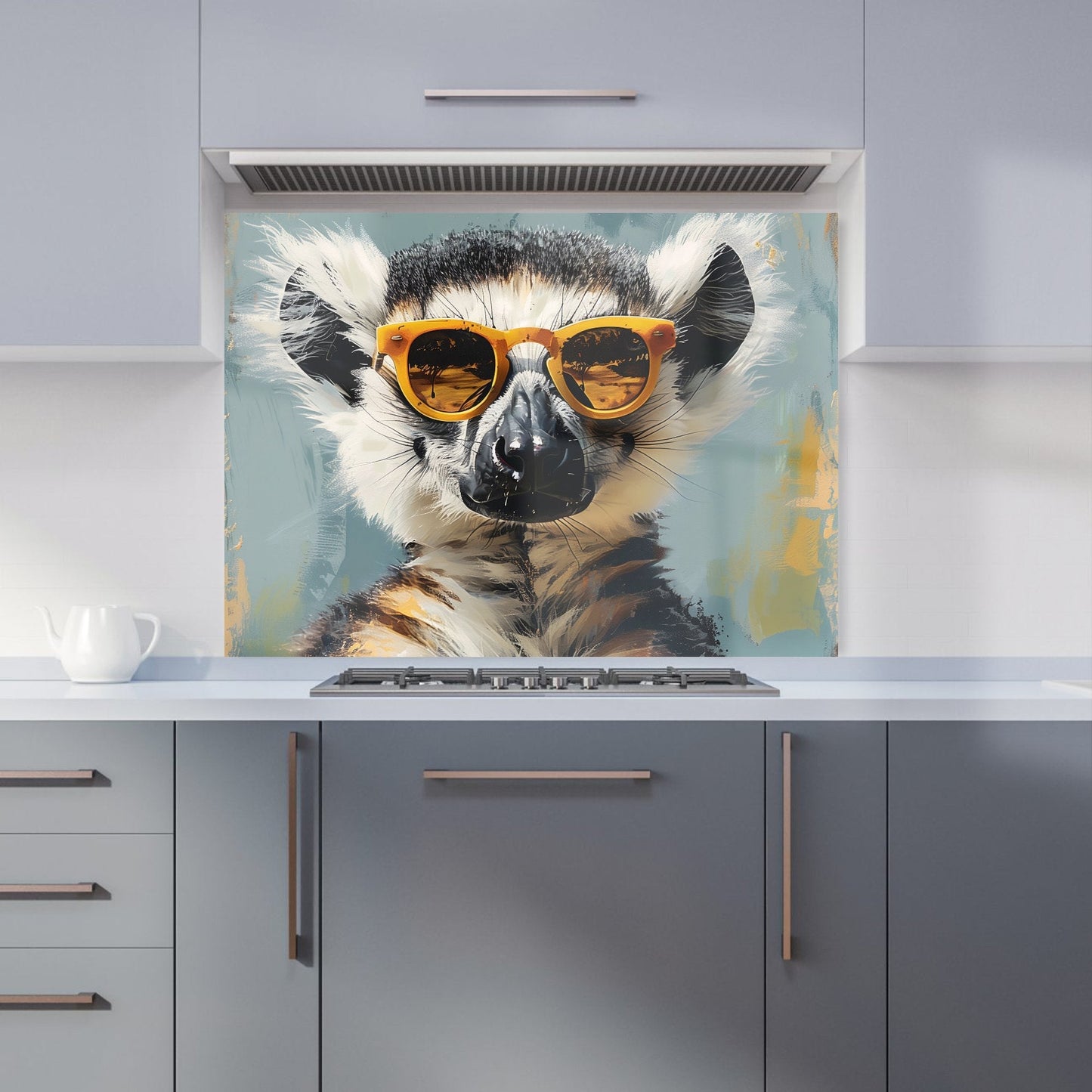 Lemur In Glasses Kitchen Splashback