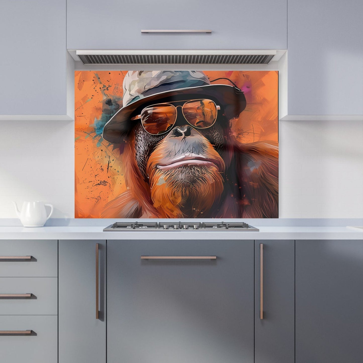 Orangutan In Glasses Kitchen Splashback