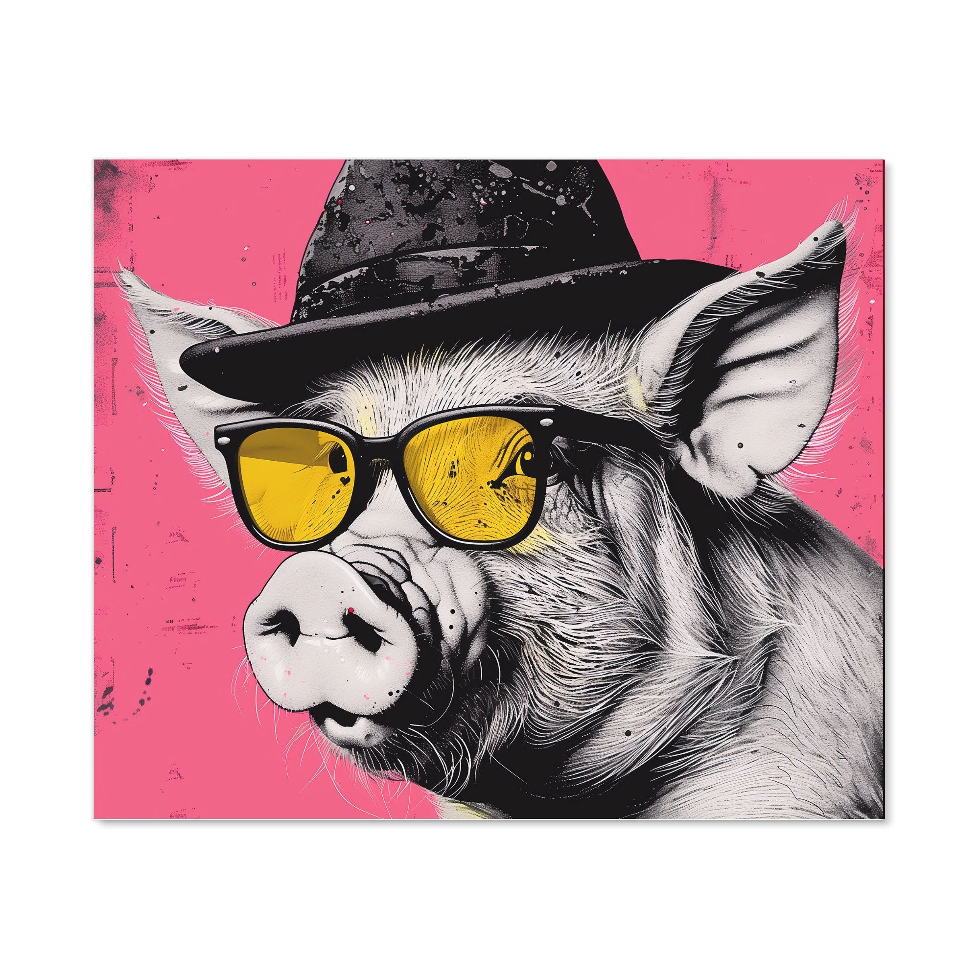 Pig In A Hat And Glasses Kitchen Splashback