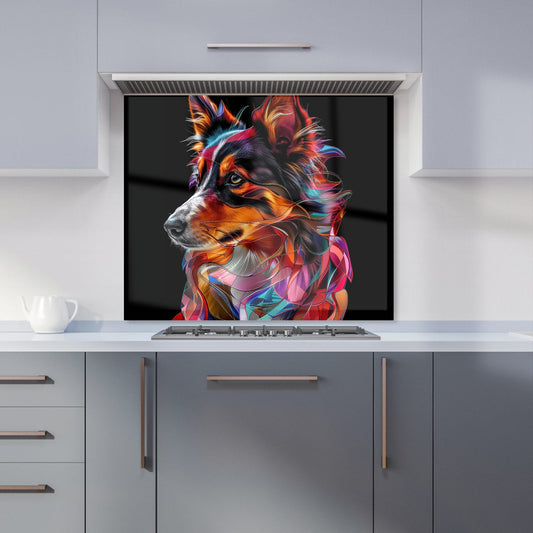 Colorful Collie Dreams Kitchen Splashback