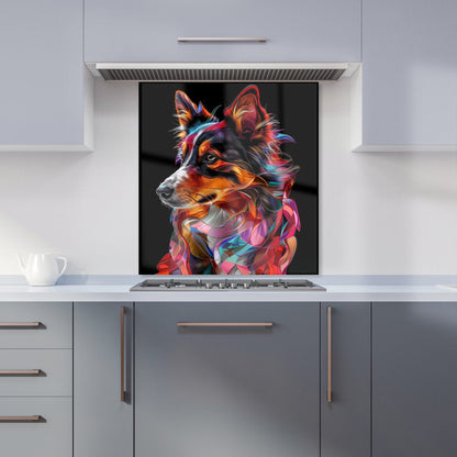 Colorful Collie Dreams Kitchen Splashback