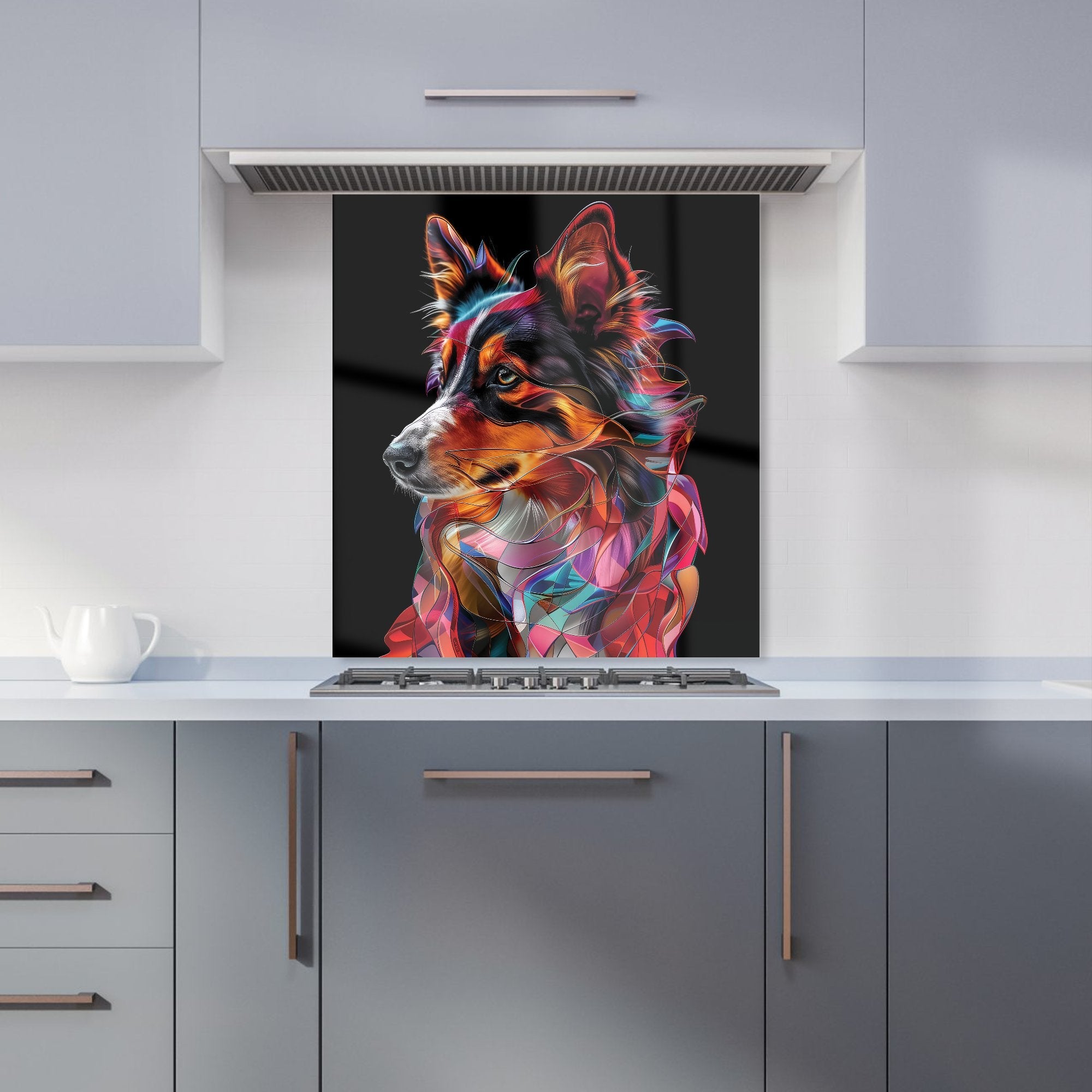 Colorful Collie Dreams Kitchen Splashback