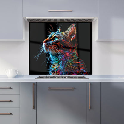 Electric Cat Whiskers Kitchen Splashback