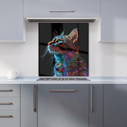 Electric Cat Whiskers Kitchen Splashback