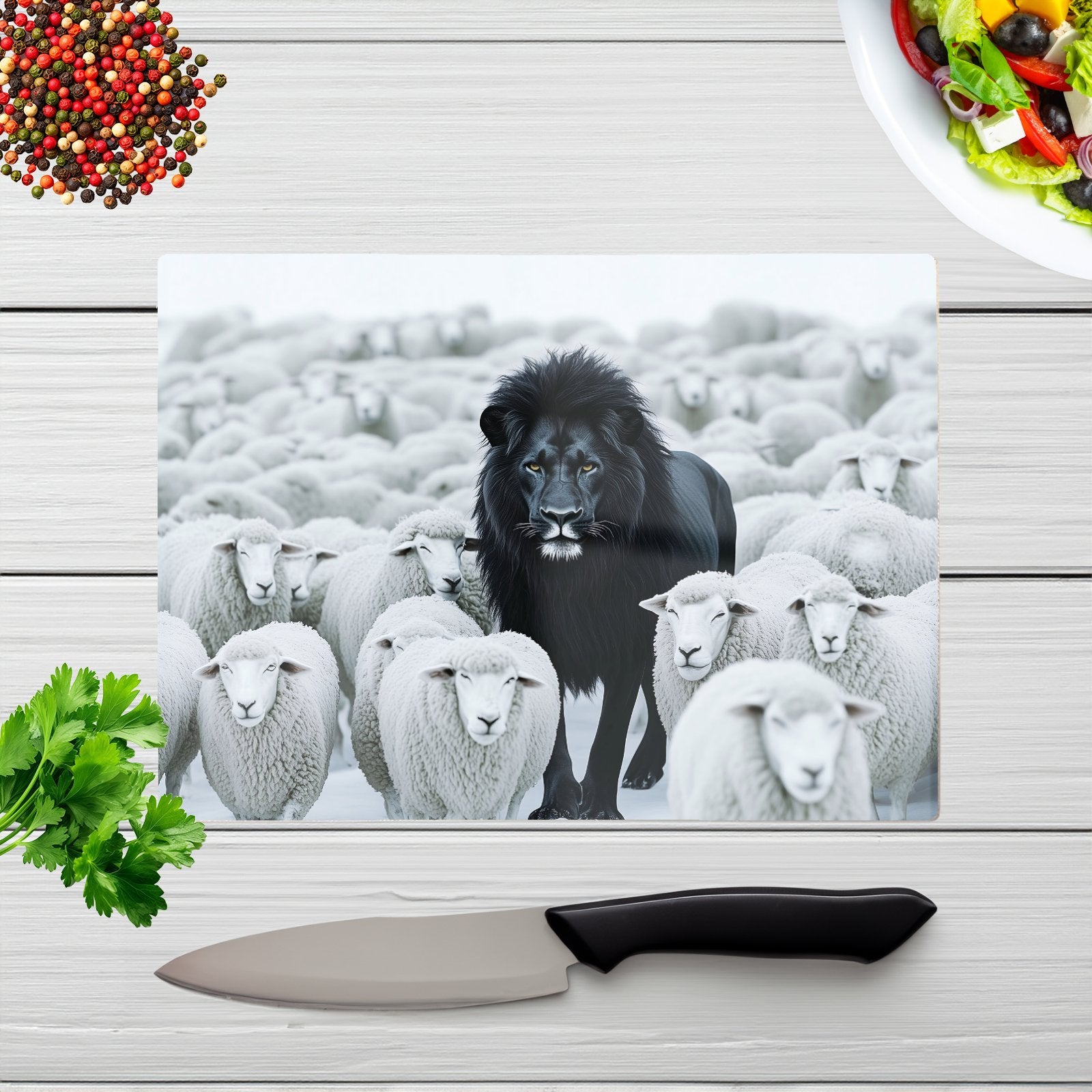 Lion Amidst The Flock Chopping Board