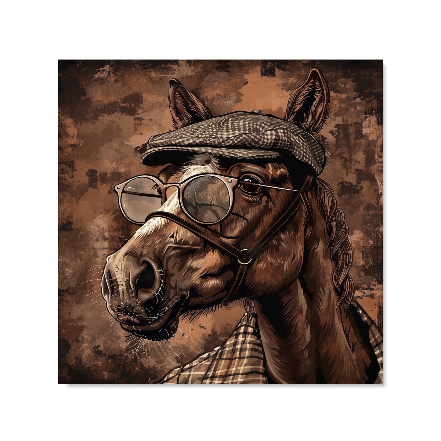 Dapper Horse with Tweed Cap Kitchen Splashback