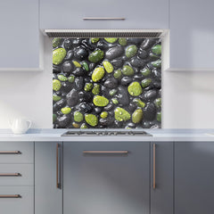 Emerald and Onyx Pebble Design Kitchen Splashback