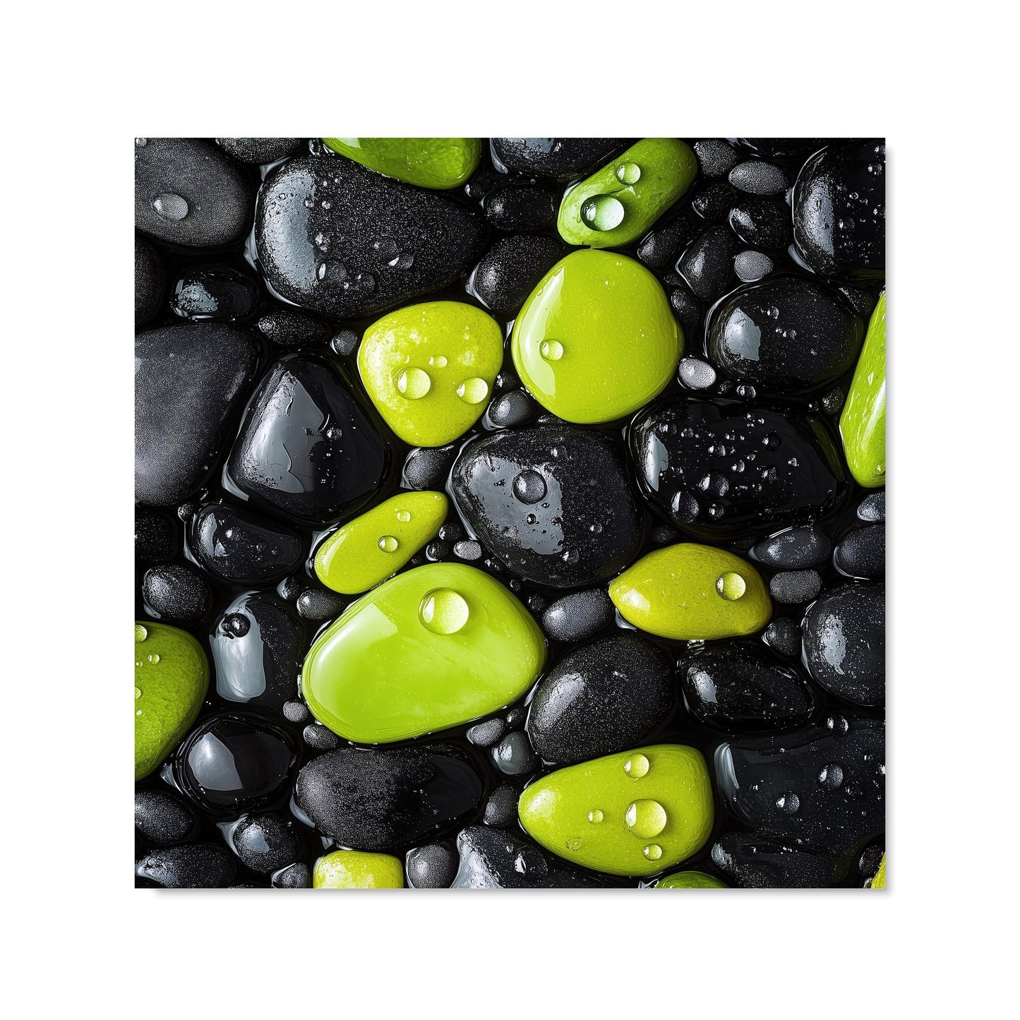 Lime and Charcoal Pebble Harmony Kitchen Splashback