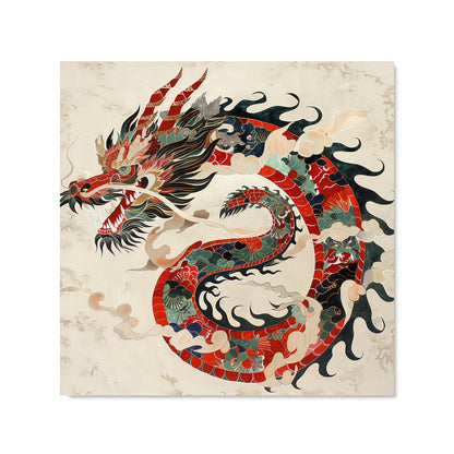 Majestic Chinese Dragon Swirl Kitchen Splashback