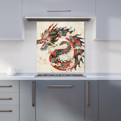 Majestic Chinese Dragon Swirl Kitchen Splashback