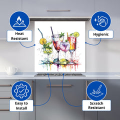 Vibrant Cocktail Splash Kitchen Splashback
