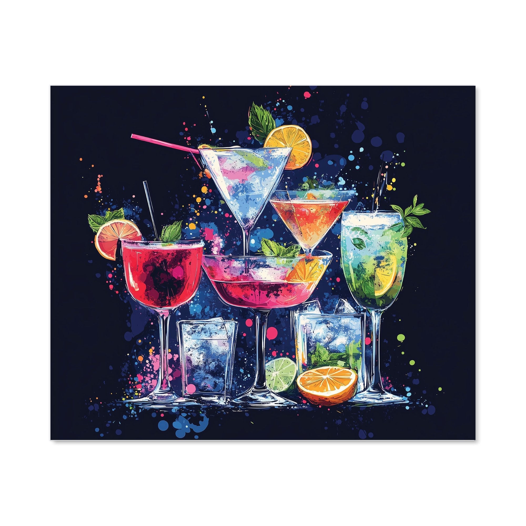 Nighttime Cocktail Splash Kitchen Splashback