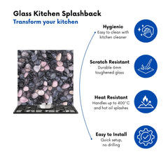 Glossy Pebbles in Soft Hues Kitchen Splashback
