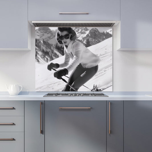 Vintage Skiing Chic Kitchen Splashback