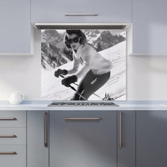 Vintage Skiing Chic Kitchen Splashback