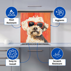 Cool Pup in Sunglasses Kitchen Splashback